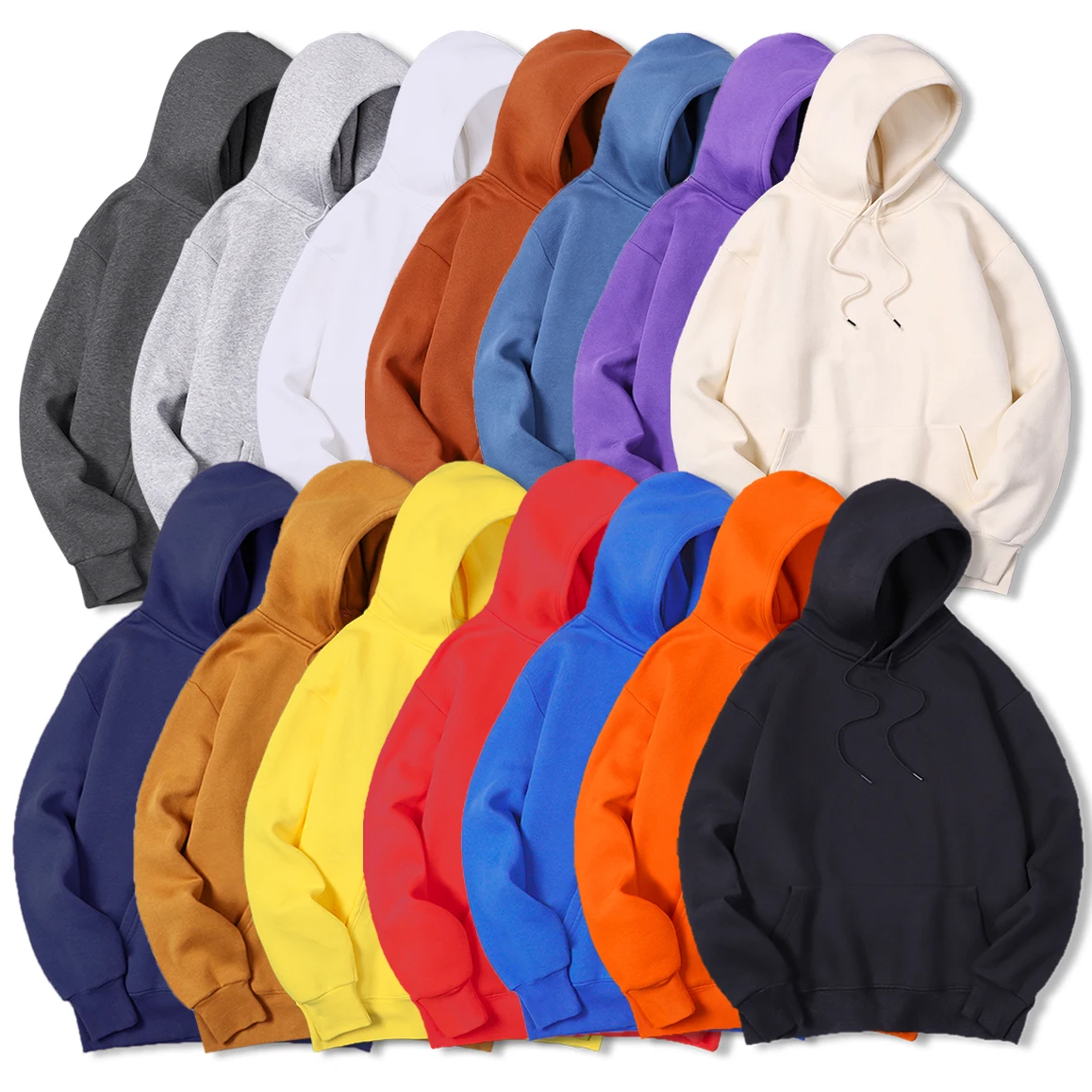 Streetwear Brand Jersey - Men's Solid Color Hooded Sweater Warm